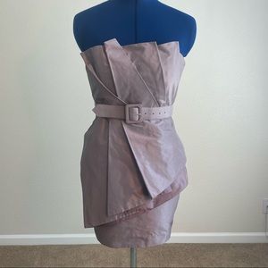 Forever 21 Formal Metallic Light Purple Asymmetrical Mini Cocktail Dress